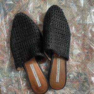 & Other Stories Black Woven Leather Slippers